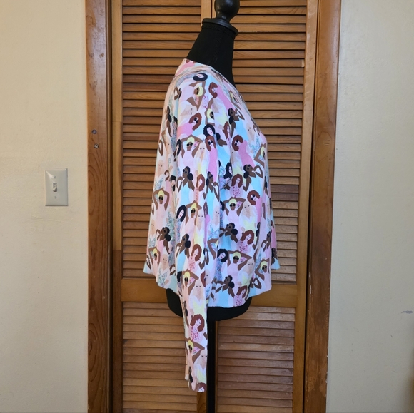 EUC Alice + Olivia Gleeson Stace Face Print Sweater Size Small Petite - Picture 2 of 4